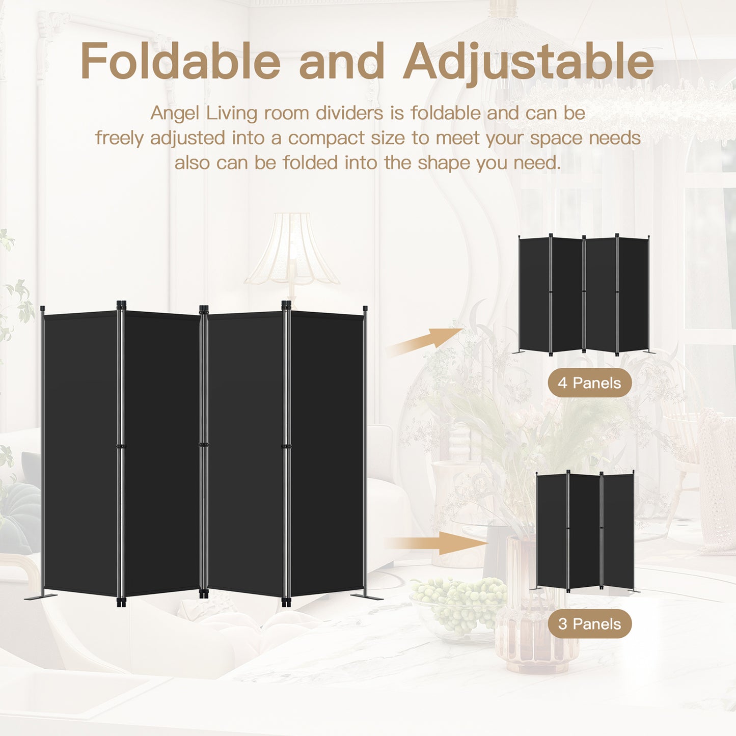 MUHENWE Foldable Room Divider 3 Panels 