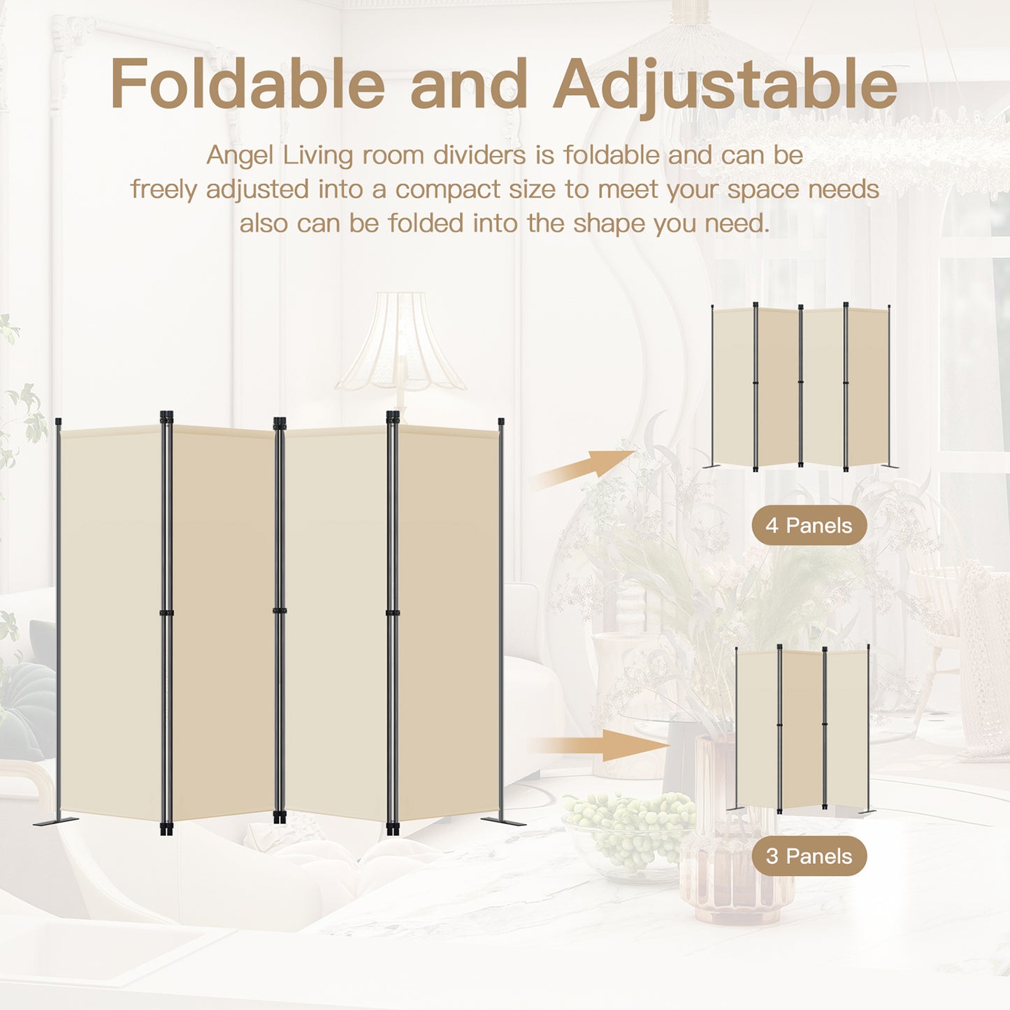 MUHENWE Foldable Room Divider 3 Panels 