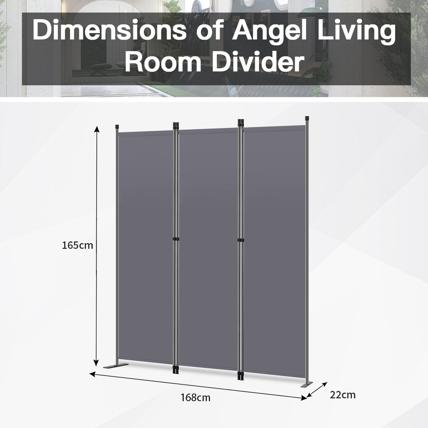 MUHENWE Foldable Room Divider 3 Panels 